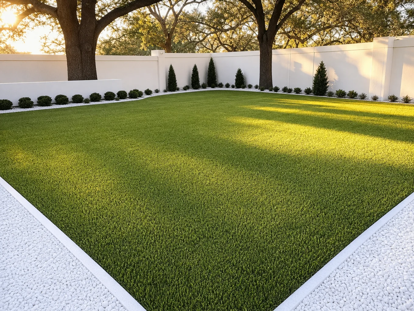 Professional landscaping crew maintaining a manicured lawn